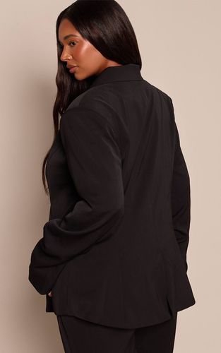 Black Blazer Grande Taille À Manches Froncées | Taille 46 - PrettyLittleThing - Modalova