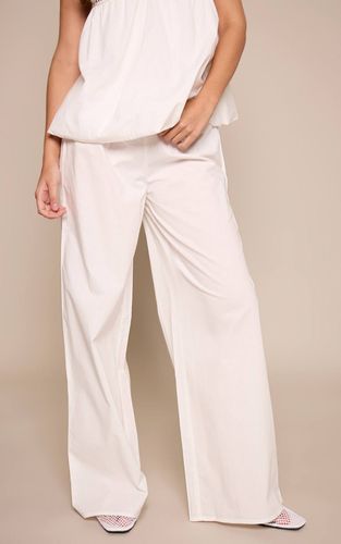 White Ensemble Coordonné Pantalon Large En Popeline De Coton | Taille 42 - PrettyLittleThing - Modalova