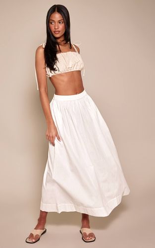 White Jupe Midaxi Tall En Coton Avec Détail De Poches | Taille 42 - PrettyLittleThing - Modalova
