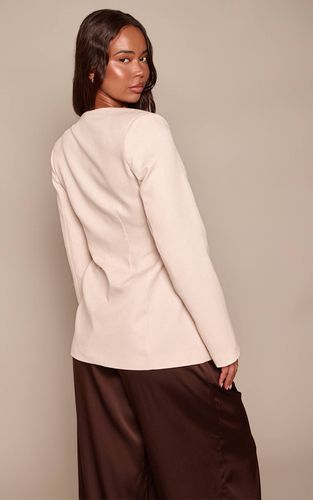 Stone Blazer Cape Ajusté Beige À Manches Longues | Taille 42 - PrettyLittleThing - Modalova