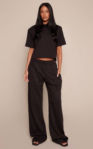 Black Jogging Tall À Jambes Larges Avec Cordon De Serrage | Taille 42 - PrettyLittleThing - Modalova