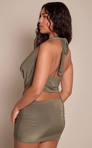 Olive Haut Col Drapé Slinky Shape | Taille XS - PrettyLittleThing - Modalova