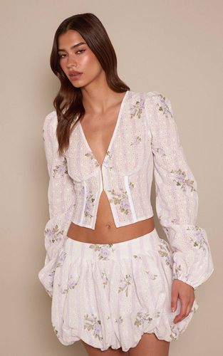 Lilac Ensemble Coordonné Jupe Bouffante Imprimée Florale Brodée | Taille 42 - PrettyLittleThing - Modalova