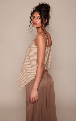 Brown Caraco Fluide Beige À Rayures Et Ourlet Asymétrique | Taille 42 - PrettyLittleThing - Modalova