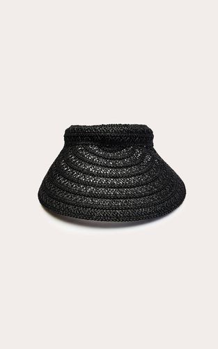 Femme Black Visière En Raphia Noir - PrettyLittleThing - Modalova