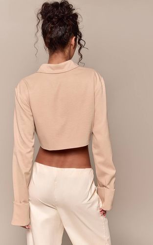 Stone Chemise Courte Boxy À Détails De Manches | Taille 42 - PrettyLittleThing - Modalova