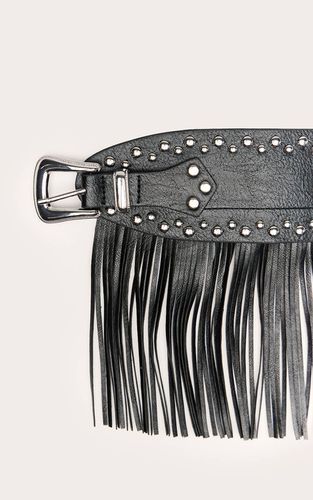 Black Ceinture Western En Synthétiquecuir À Franges Pompons - PrettyLittleThing - Modalova