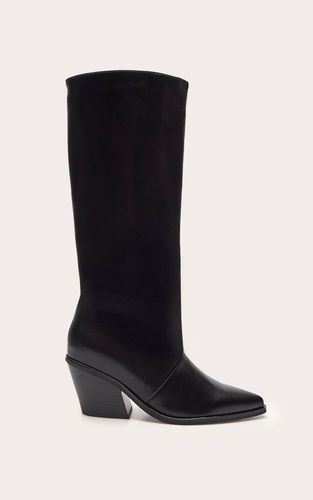 Black Botte Haute À Talon Cubain Bloc En Synthétiquecuir | Taille 38 - PrettyLittleThing - Modalova