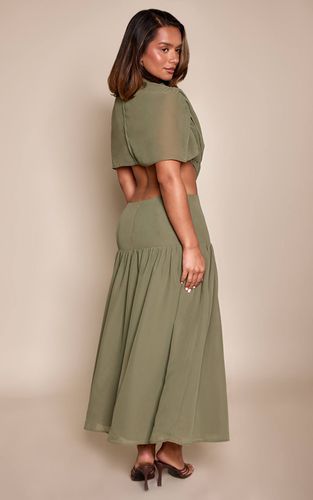 Olive Robe Maxi Moulante Avec Détails De Découpes Et Finitions | Taille 42 - PrettyLittleThing - Modalova