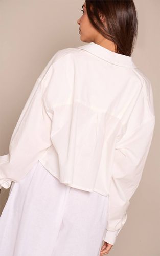 White Chemise Courte Ample En Coton | Taille 42 - PrettyLittleThing - Modalova