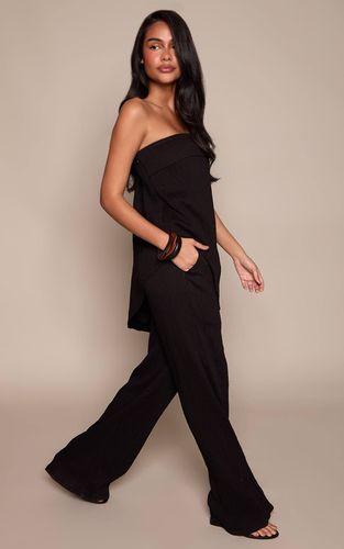 Black Ensemble Coordonné Pantalon Large Texturé | Taille 42 - PrettyLittleThing - Modalova