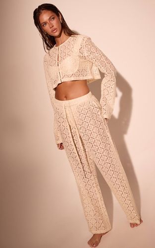 Lemon Pantalon Droit En Dentelle Ensemble Coordonné | Taille 42 - PrettyLittleThing - Modalova