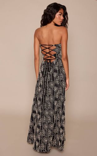 Black Robe Longue Bustier À Détails Brodés | Taille 42 - PrettyLittleThing - Modalova
