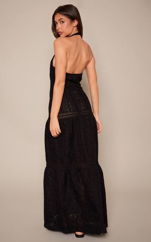 Black Robe Longue Texturée À Col Licou | Taille 42 - PrettyLittleThing - Modalova