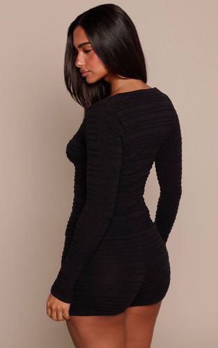 Black Cardigan Petite En Maille Côtelée À Col V | Taille XS - PrettyLittleThing - Modalova