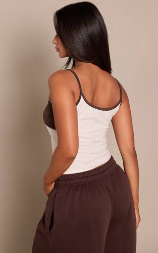 Cream Haut Débardeur Petite À Double Couche Avec Nœud Devant | Taille 36 - PrettyLittleThing - Modalova