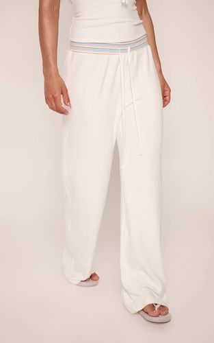 White Jogging À Jambe Droite Avec Taille À Rayures Douces | Taille XL - PrettyLittleThing - Modalova