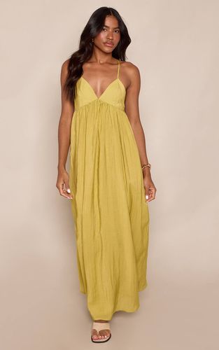 Robe Maxi Fluide Tissée Dos Nu Avec Détail De Finition | Taille 42 - PrettyLittleThing - Modalova