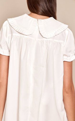 White Robe Droite À Manches Courtes Et Col Extrême | Taille 40 - PrettyLittleThing - Modalova