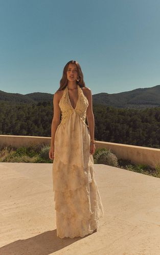 Stone Robe Maxi À Étages Texturée Avec Détail Buste En Dentelle | Taille 42 - PrettyLittleThing - Modalova