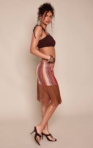 Multi Mini-jupe À Franges Texturées | Taille 42 - PrettyLittleThing - Modalova