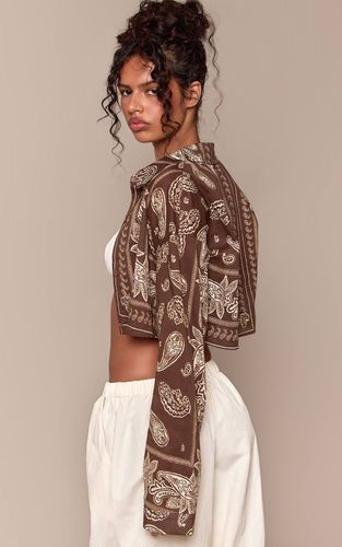 Brown Chemise Courte À Imprimé Multiple | Taille 32 - PrettyLittleThing - Modalova