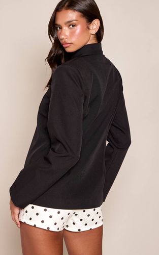 Black Blazer Ajusté Col Montant À Bouton Asymétrique | Taille 42 - PrettyLittleThing - Modalova