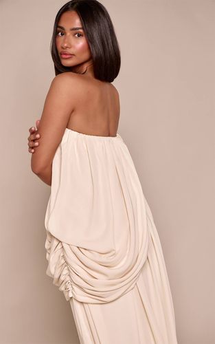 Cream Robe Mini Bandeau Drapée Avec Superposition Petite | Taille 42 - PrettyLittleThing - Modalova