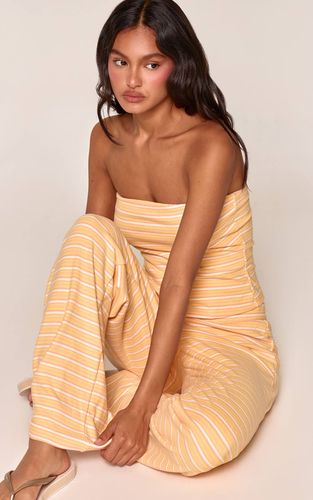 Peach Ensemble Coordonné Joggers Taille Basse Jambe Droite En Molleton Rayé Doux | Taille 42 - PrettyLittleThing - Modalova