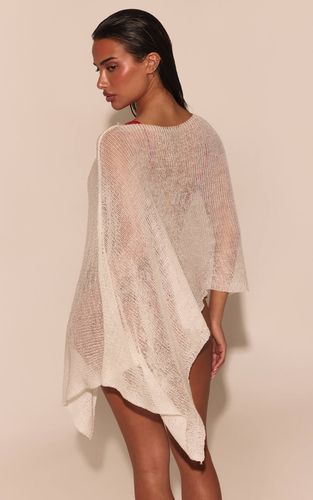 White Haut De Plage Châle En Maille Ajourée | Taille XL - PrettyLittleThing - Modalova