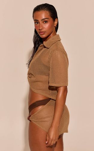 Stone Chemise De Plage Transparente Texturée À Nouer Devant | Taille XS - PrettyLittleThing - Modalova