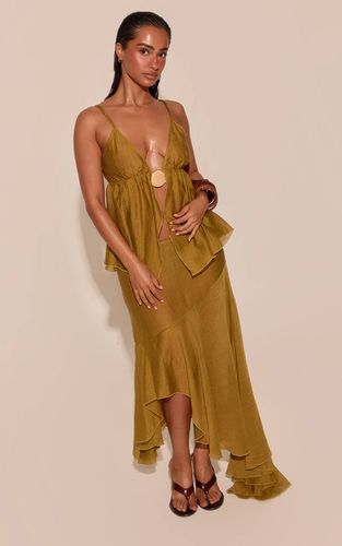 Olive Jupe De Plage Midi À Ourlet Asymétrique | Taille XS - PrettyLittleThing - Modalova