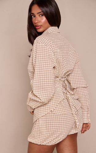 Stone Ensemble Chemise Cintrée À Carreaux Avec Nœud Dans Le Dos Petite | Taille 42 - PrettyLittleThing - Modalova