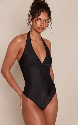 Black Body Échancré Dos Nu En Polyamide Anthracite | Taille XS - PrettyLittleThing - Modalova