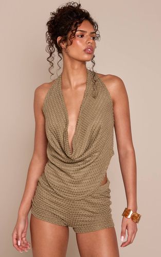 Khaki Ensemble Coordonné Short Taille Basse Texturé | Taille 34 - PrettyLittleThing - Modalova