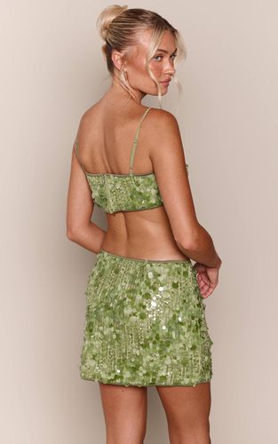 Green Top Bralette À Bretelles À Sequins Ensemble Coordonné | Taille 42 - PrettyLittleThing - Modalova