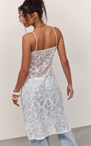White Haut Long En Dentelle Extrême | Taille 42 - PrettyLittleThing - Modalova
