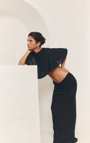 Black Ensemble Haut Cape Dos Nu En Mesh | Taille 44 - PrettyLittleThing - Modalova