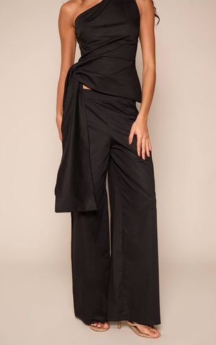 Black Ensemble Coordonné Pantalon Large Plissé En Popeline | Taille 42 - PrettyLittleThing - Modalova