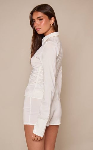 White Ensemble Chemise En Popeline Avec Détail Zip | Taille 42 - PrettyLittleThing - Modalova