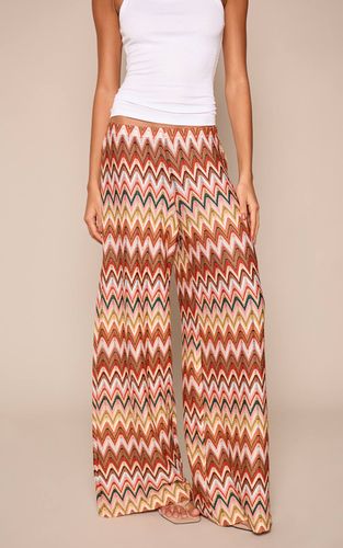 Multi Pantalon Large À Imprimé Texturé | Taille 40 - PrettyLittleThing - Modalova