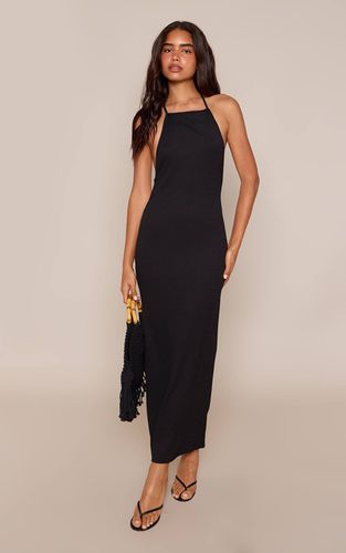 Black Robe Maxi Moulante À Dos Texturé Et Perlé | Taille 42 - PrettyLittleThing - Modalova