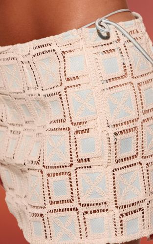 White Mini Jupe De Plage À Carrés Crochetés | Taille XS - PrettyLittleThing - Modalova