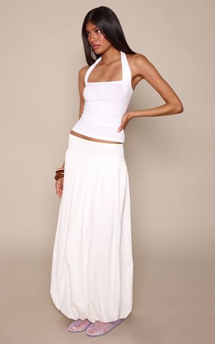White Jupe Midaxi À Ourlet Bouffant En Popeline De Coton | Taille 42 - PrettyLittleThing - Modalova