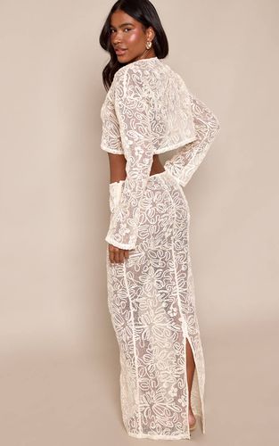 Cream Jupe Longue Colonne À Sequins Floraux Coordonnée | Taille 32 - PrettyLittleThing - Modalova