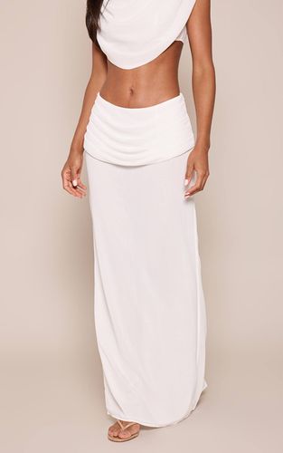 White Jupe Maxi Plissée Drapée En Mousseline Co-ord | Taille 34 - PrettyLittleThing - Modalova