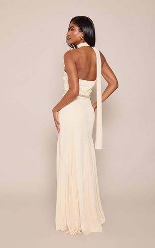 Lemon Robe Longue Évasée À Godets Avec Détail En Dentelle Tissée | Taille 42 - PrettyLittleThing - Modalova