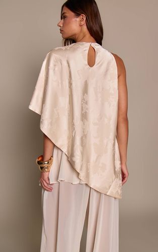 Cream Haut Cape Asymétrique En Satin | Taille 42 - PrettyLittleThing - Modalova