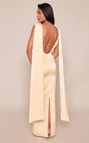 Lemon Robe Longue Drapée Dos Nu En Satin Sans Manches | Taille 44 - PrettyLittleThing - Modalova