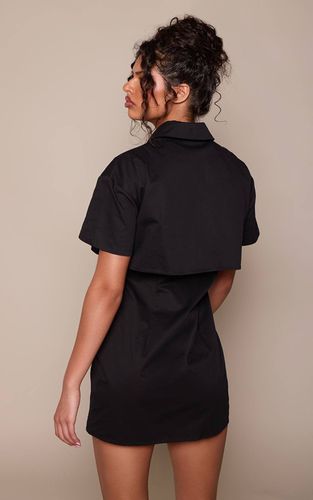 Black Robe Chemise Courte À Détail Superposé | Taille 42 - PrettyLittleThing - Modalova